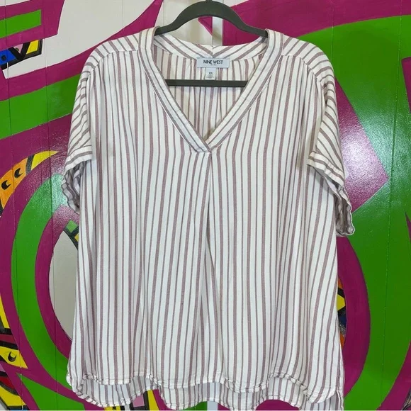 Nine West Jeans, Striped Blouse. Size XXL. In excellent condition! - Picture 1 of 5